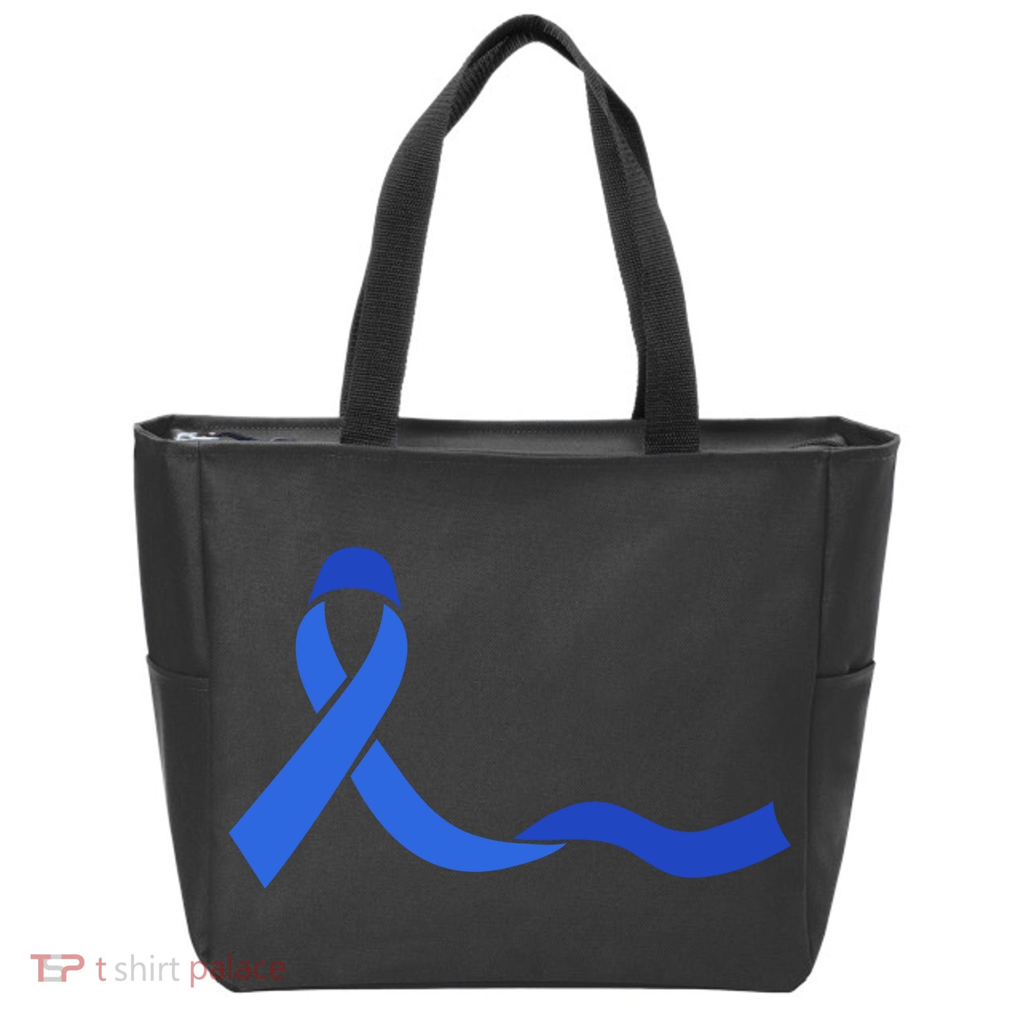 Colon Cancer Awareness Ribbon Tote Bag