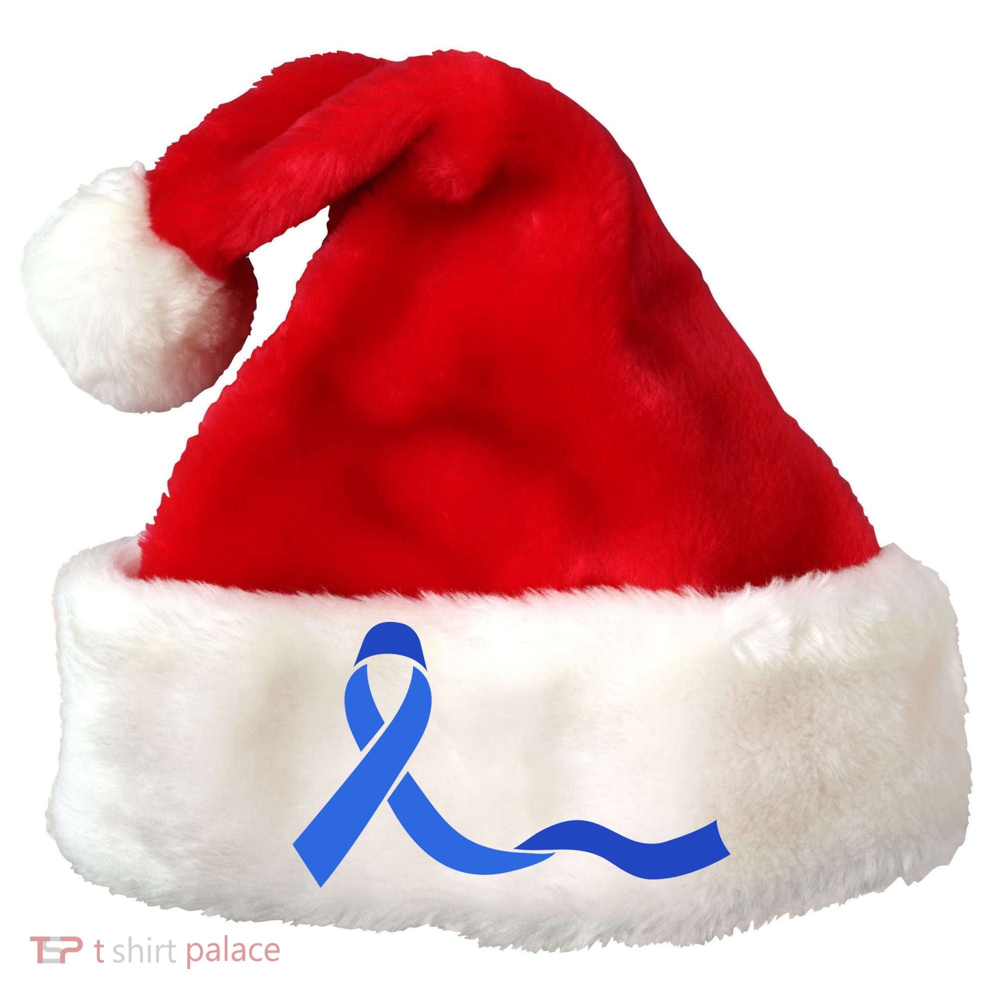 Colon Cancer Awareness Ribbon Santa Hat