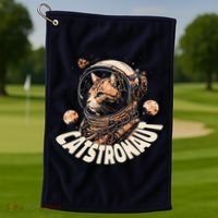 Catstronaut Cat Animal Astronaut Golf Towel thumb 1