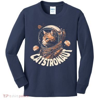 Catstronaut Cat Animal Astronaut Kids Long Sleeve Shirt
