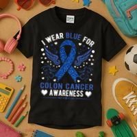 Colon Cancer Awareness Kids T-Shirt thumb 3