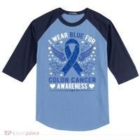 Colon Cancer Awareness Raglan Baseball Sleeve Shirt thumb 0
