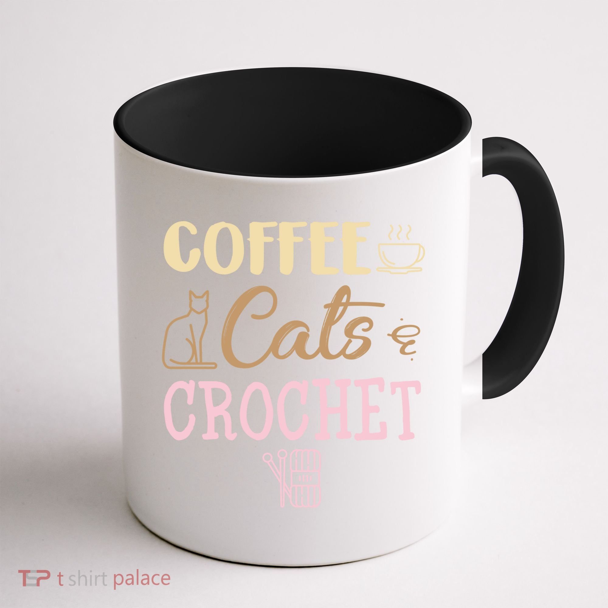 Coffee Cats And Crochet Knitting And Crocheting For Cat Lovers Meaningful Gift Coffee Mug