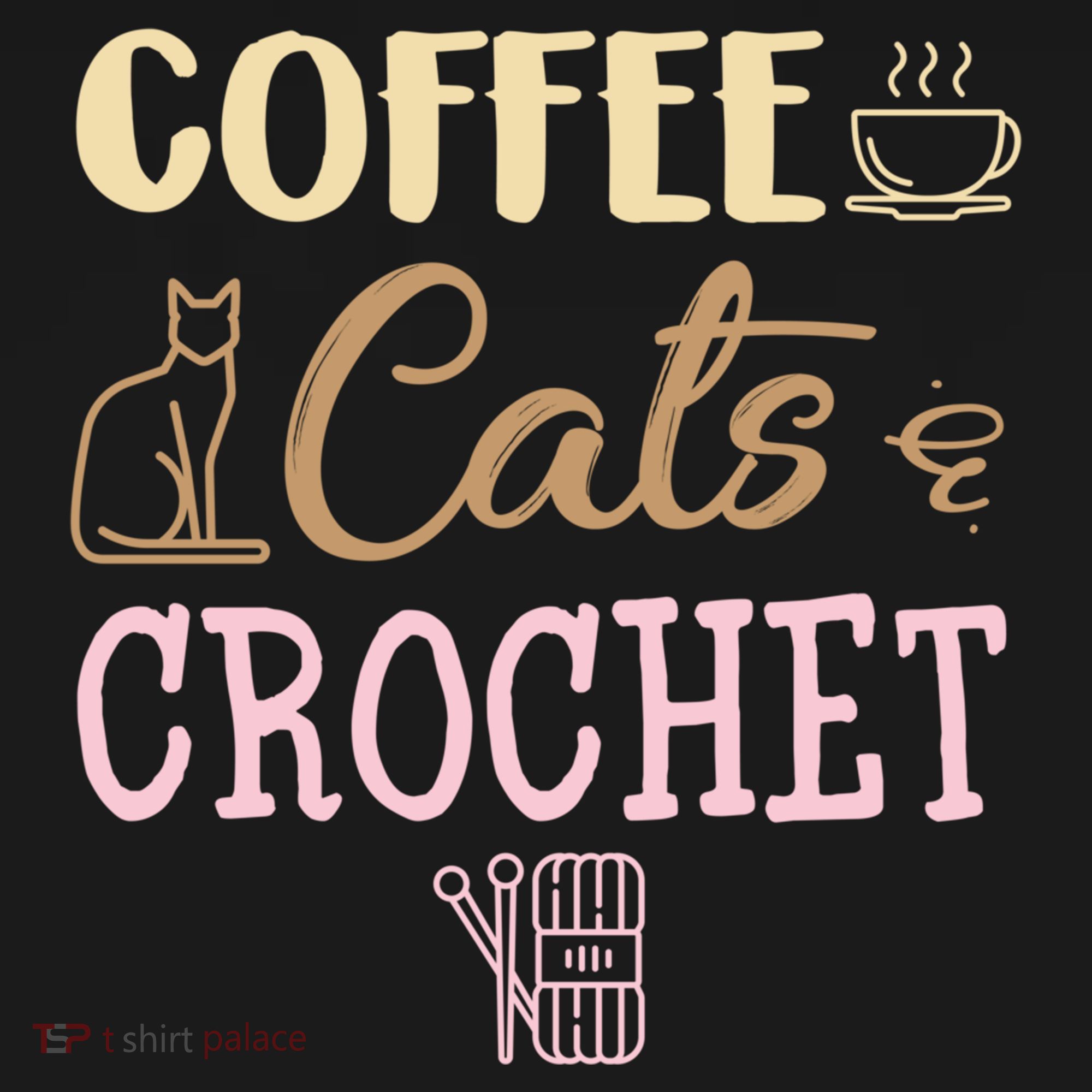 Coffee Cats And Crochet Knitting And Crocheting For Cat Lovers Meaningful Gift Women's Hoodie