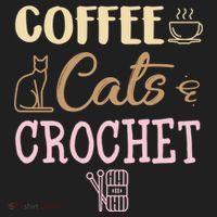 Coffee Cats And Crochet Knitting And Crocheting For Cat Lovers Meaningful Gift Golf Towel thumb 3