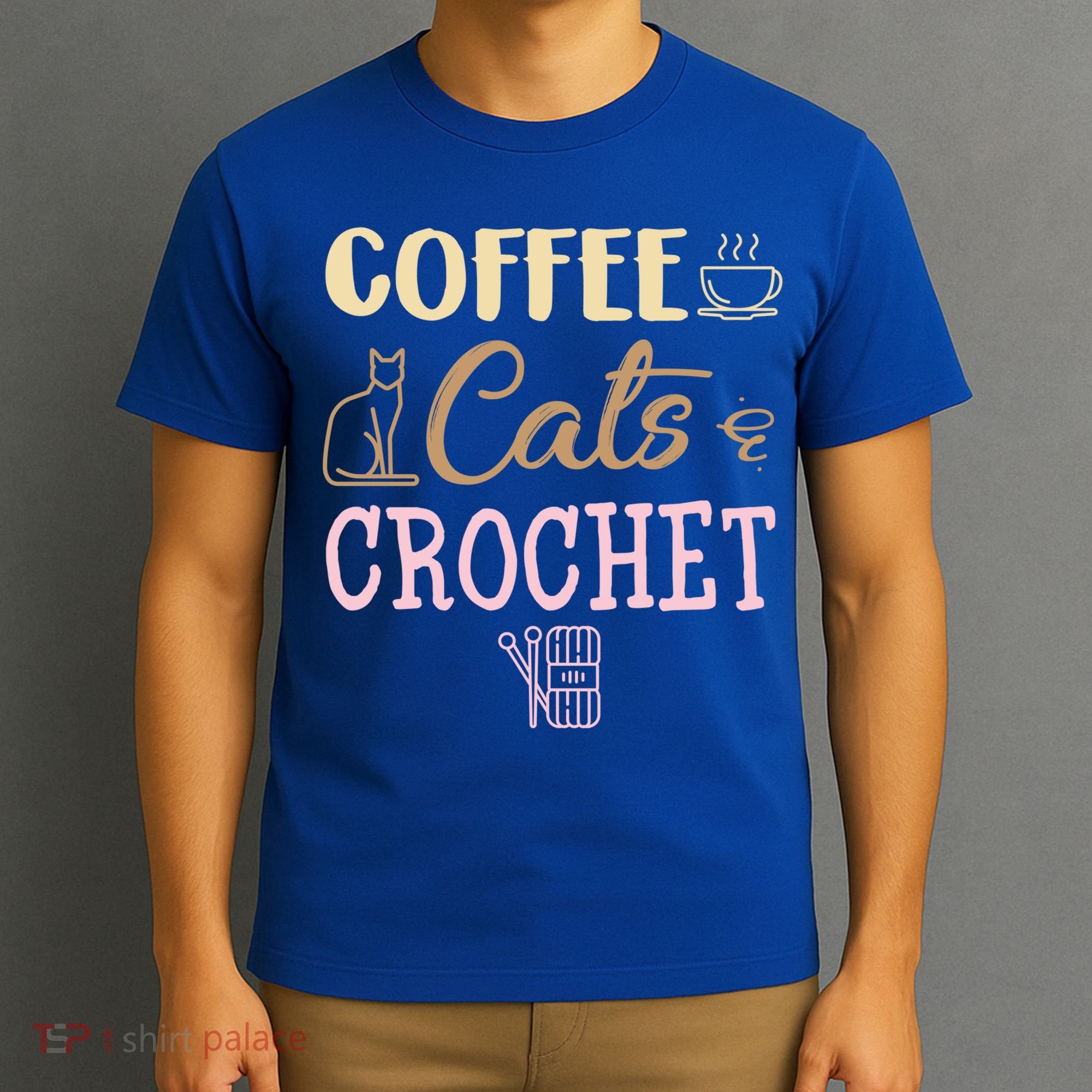 Coffee Cats And Crochet Knitting And Crocheting For Cat Lovers Meaningful Gift T-Shirt