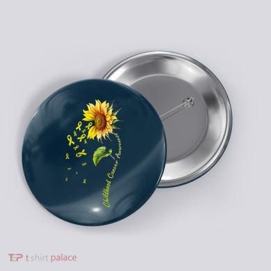 Childhood Cancer Awareness Sunflower Design Button