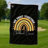 Childhood Cancer Awareness Gold Ribbon Golf Towel thumb 1