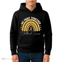 Childhood Cancer Awareness Gold Ribbon Kids Hoodie thumb 4