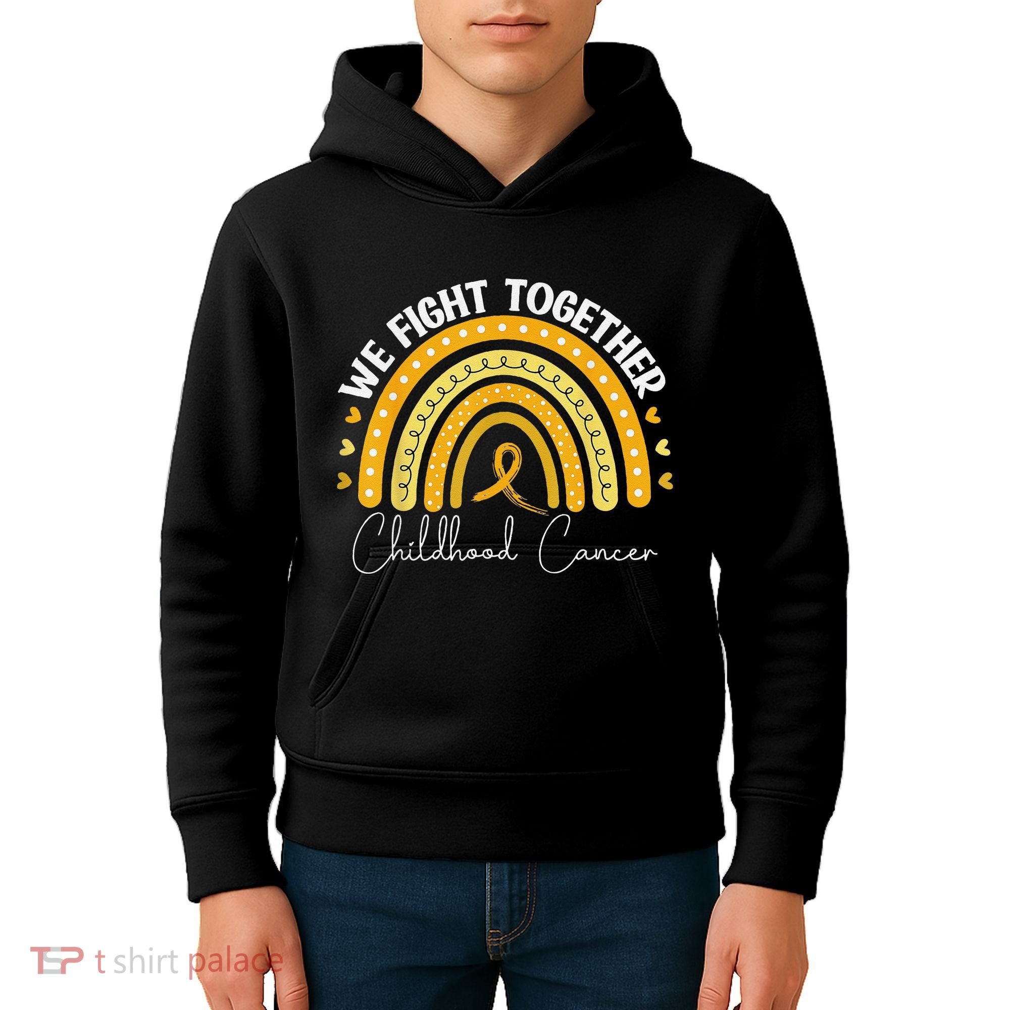Childhood Cancer Awareness Gold Ribbon Kids Hoodie