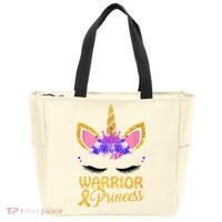 Childhood Cancer Awareness Unicorn Warrior Princess Tote Bag thumb 0