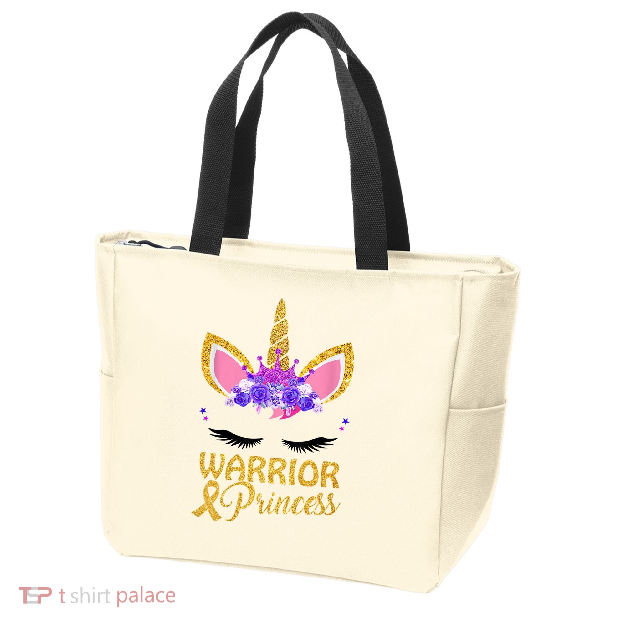 Childhood Cancer Awareness Unicorn Warrior Princess Tote Bag