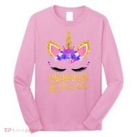 Childhood Cancer Awareness Unicorn Warrior Princess Long Sleeve Shirt thumb 0