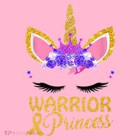 Childhood Cancer Awareness Unicorn Warrior Princess T-Shirt thumb 7