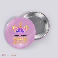 Childhood Cancer Awareness Unicorn Warrior Princess Button thumb 0