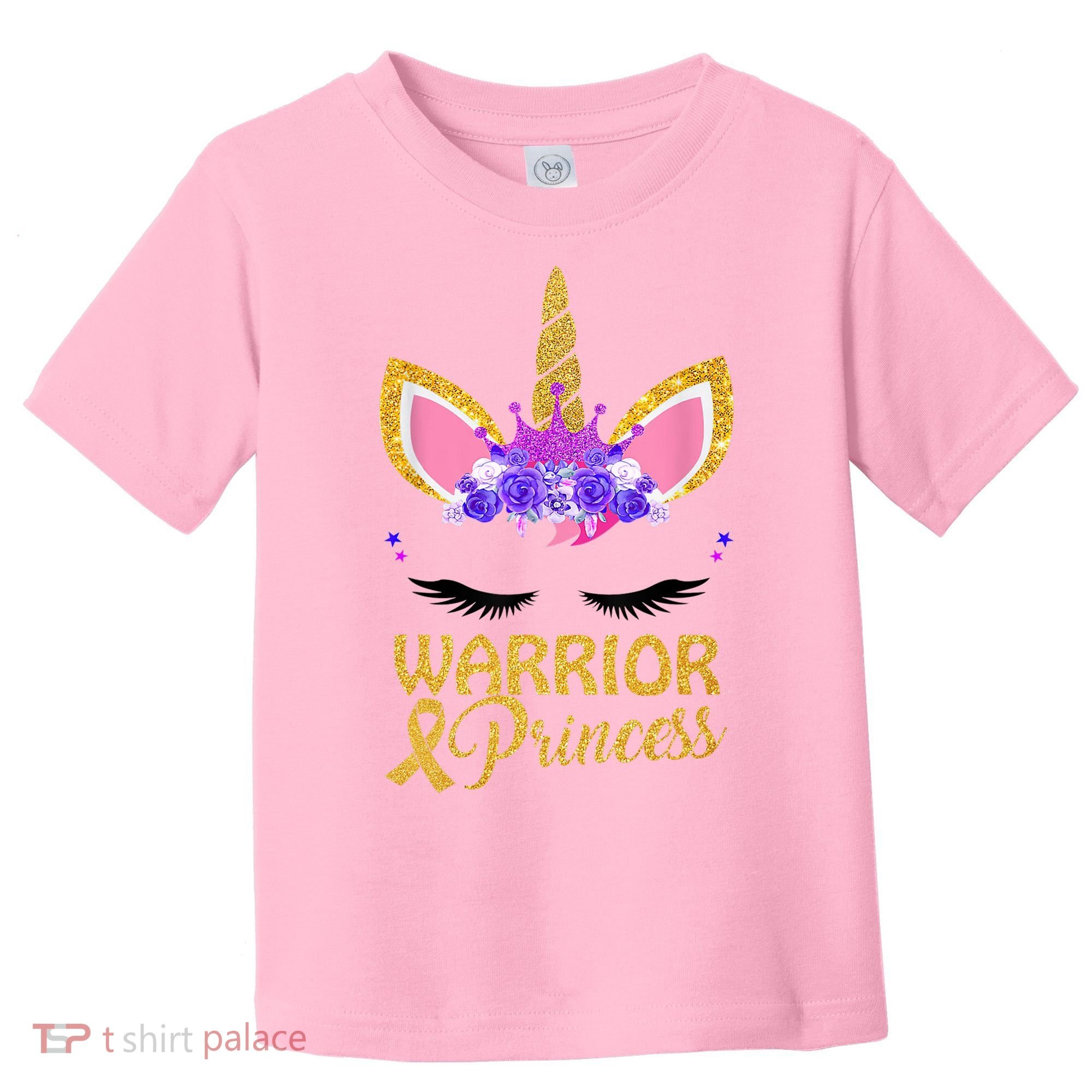 Childhood Cancer Awareness Unicorn Warrior Princess Toddler T-Shirt