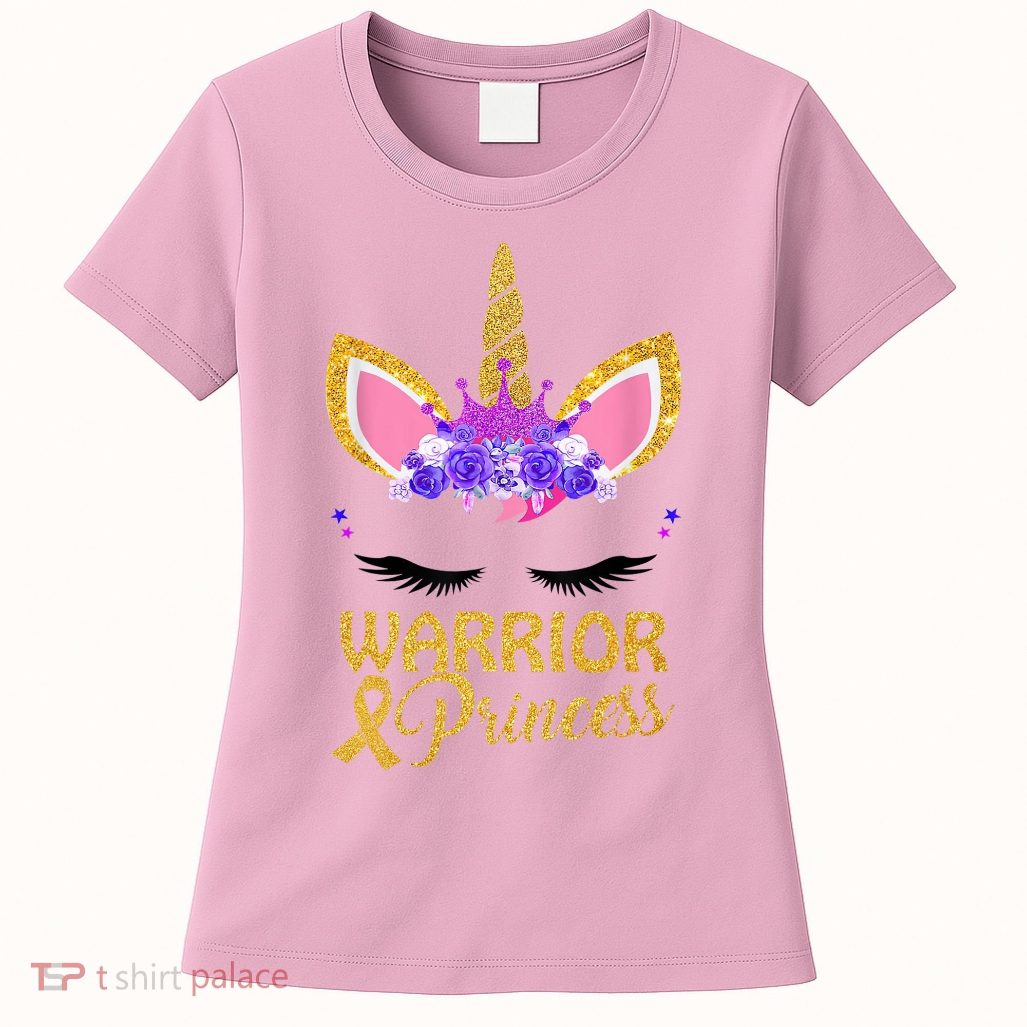 Childhood Cancer Awareness Unicorn Warrior Princess Women's T-Shirt