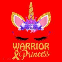 Childhood Cancer Awareness Unicorn Warrior Princess Santa Hat thumb 1