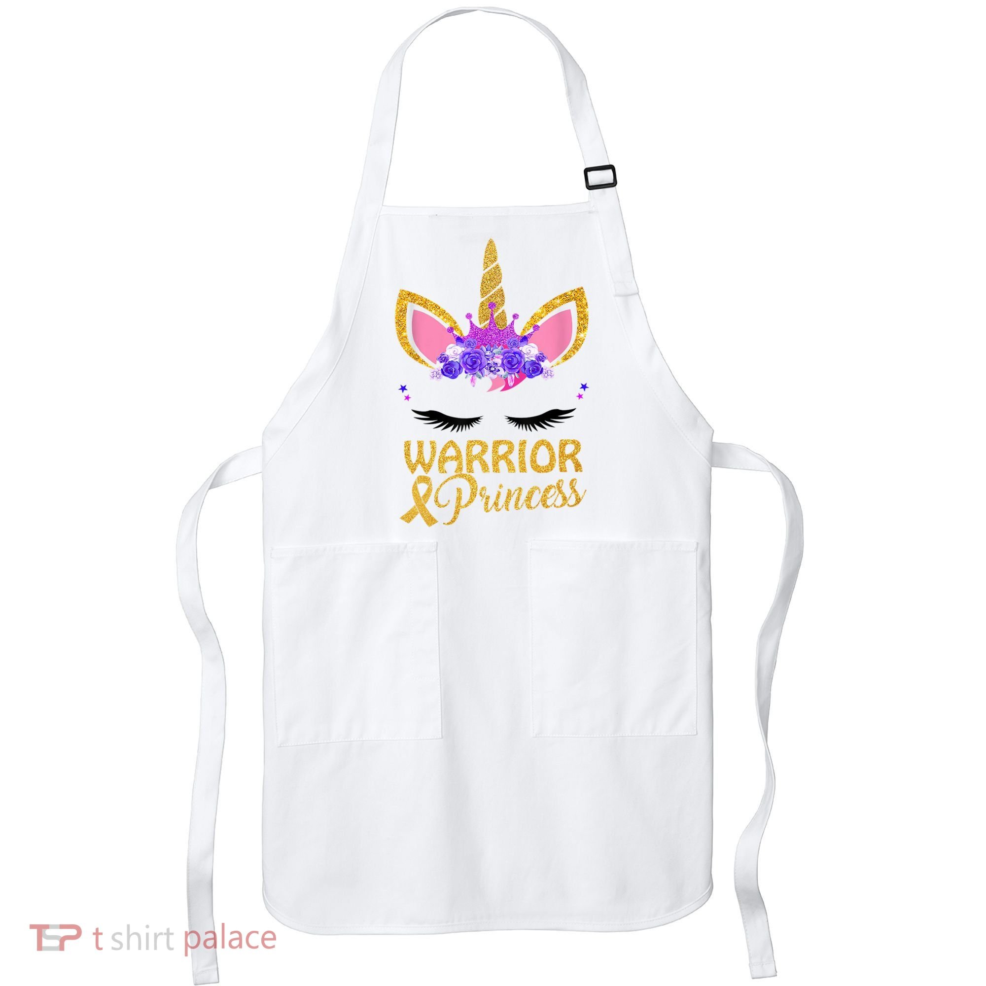 Childhood Cancer Awareness Unicorn Warrior Princess Apron