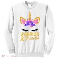 Childhood Cancer Awareness Unicorn Warrior Princess Sweatshirt thumb 0
