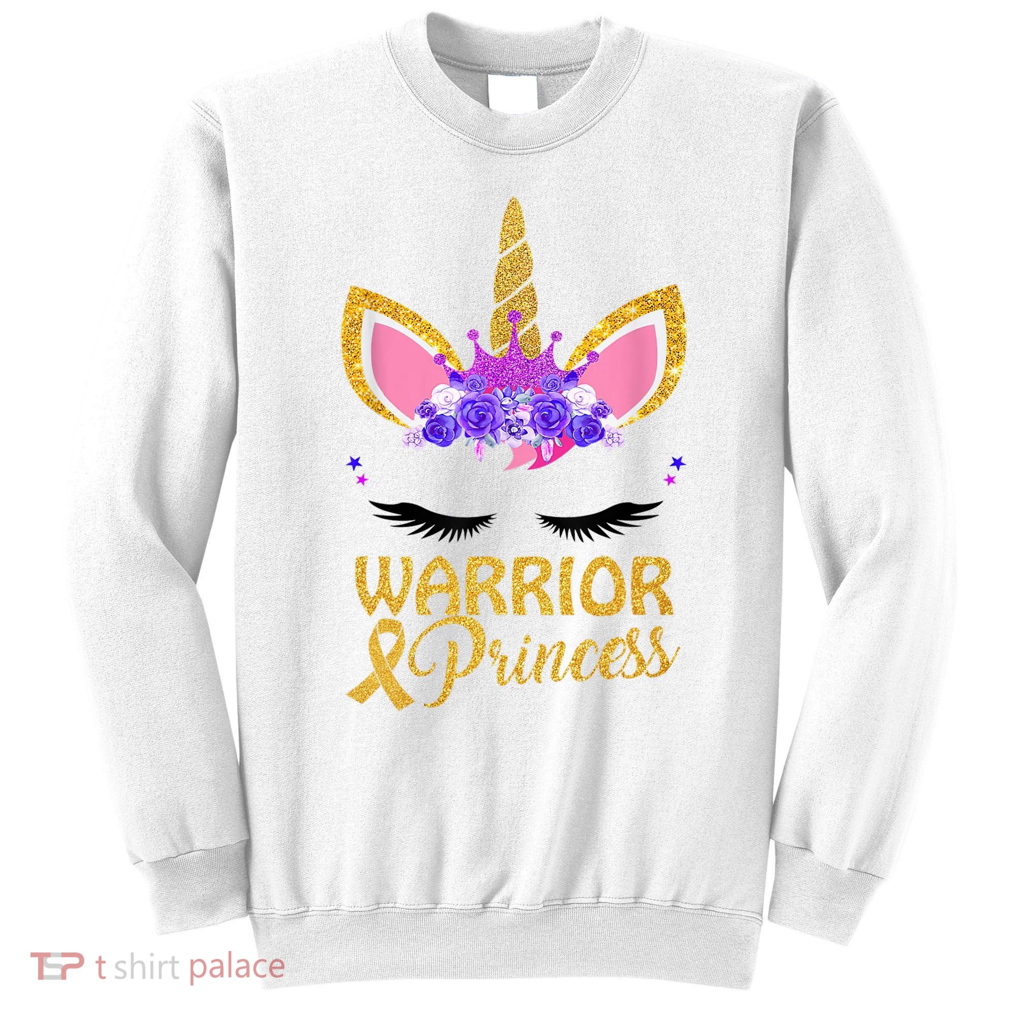 Childhood Cancer Awareness Unicorn Warrior Princess Sweatshirt