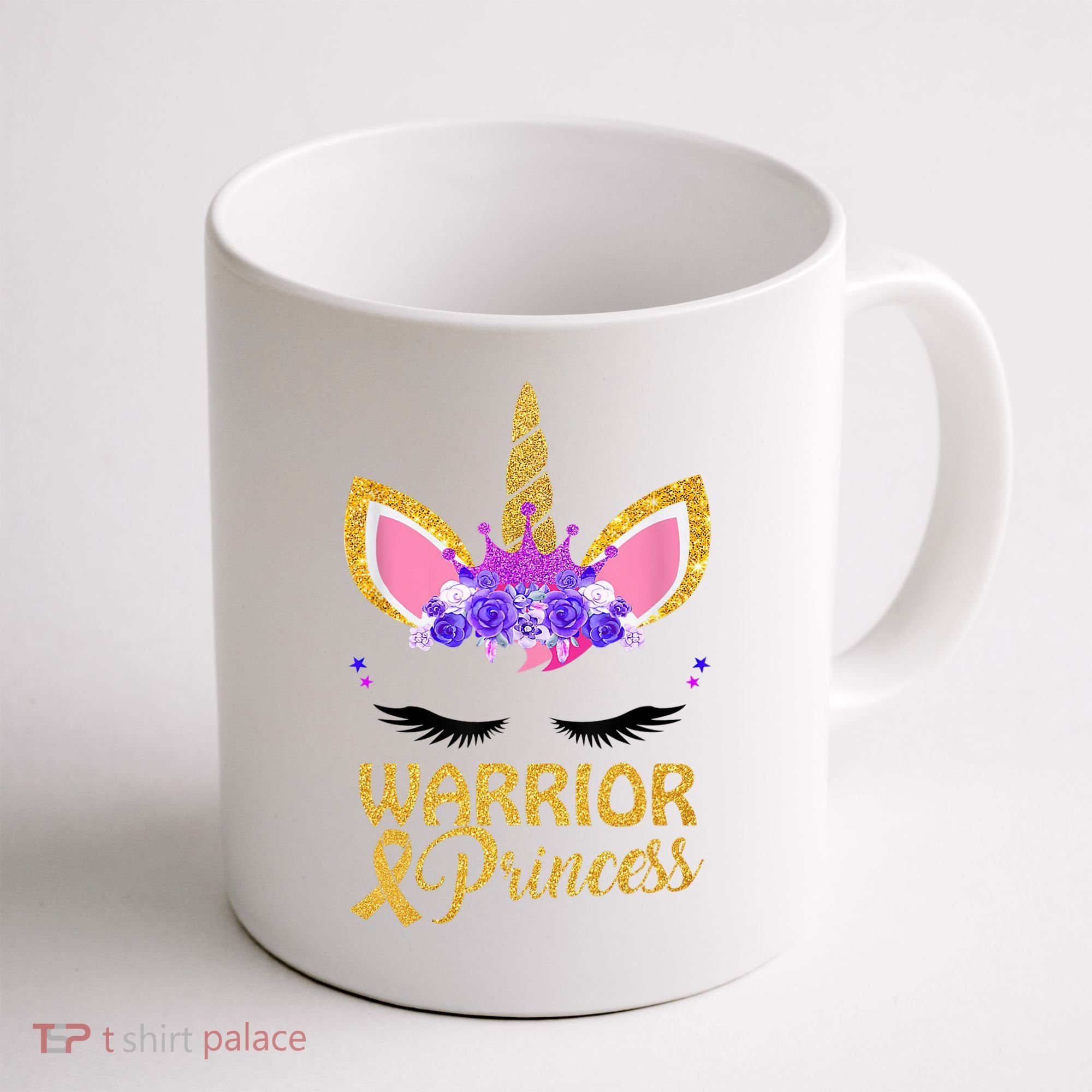 Childhood Cancer Awareness Unicorn Warrior Princess Coffee Mug