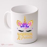 Childhood Cancer Awareness Unicorn Warrior Princess Coffee Mug thumb 0