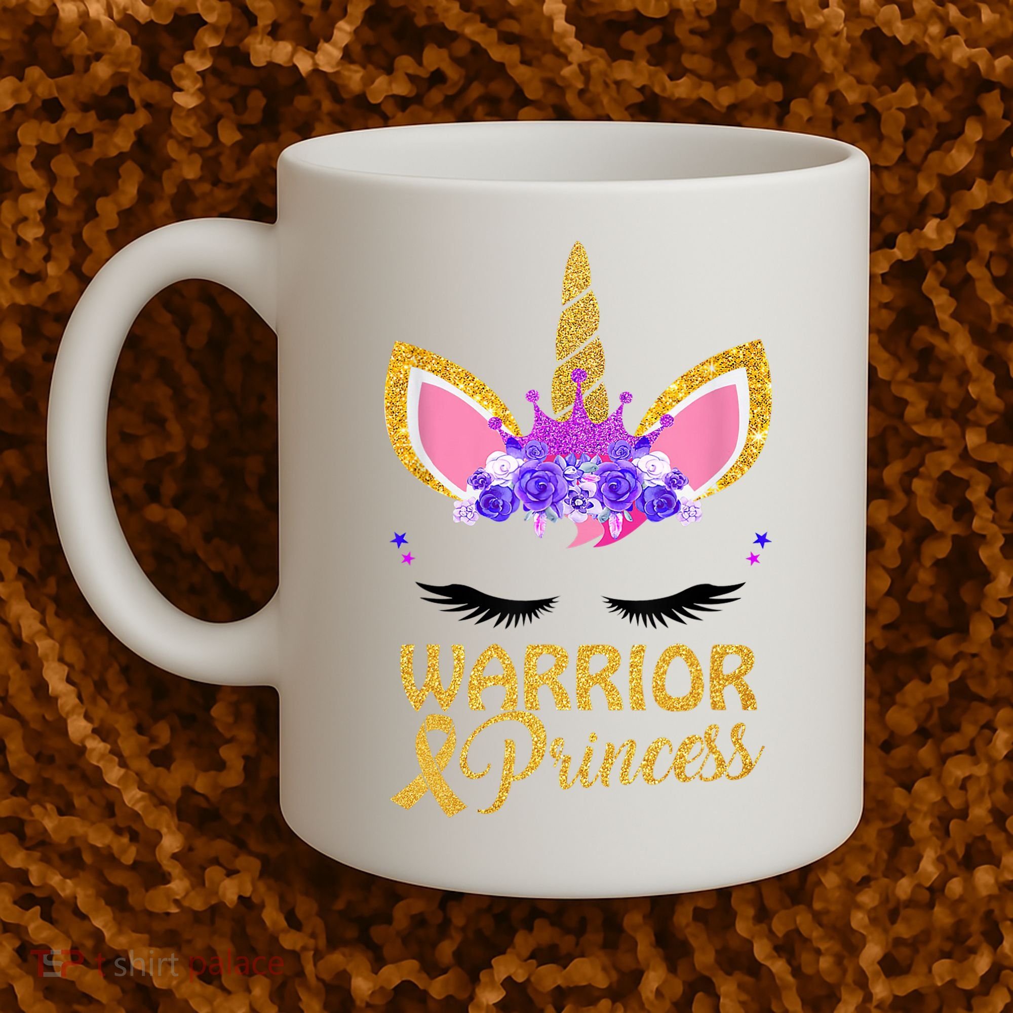 Childhood Cancer Awareness Unicorn Warrior Princess Coffee Mug