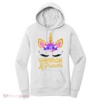 Childhood Cancer Awareness Unicorn Warrior Princess Women's Hoodie thumb 0