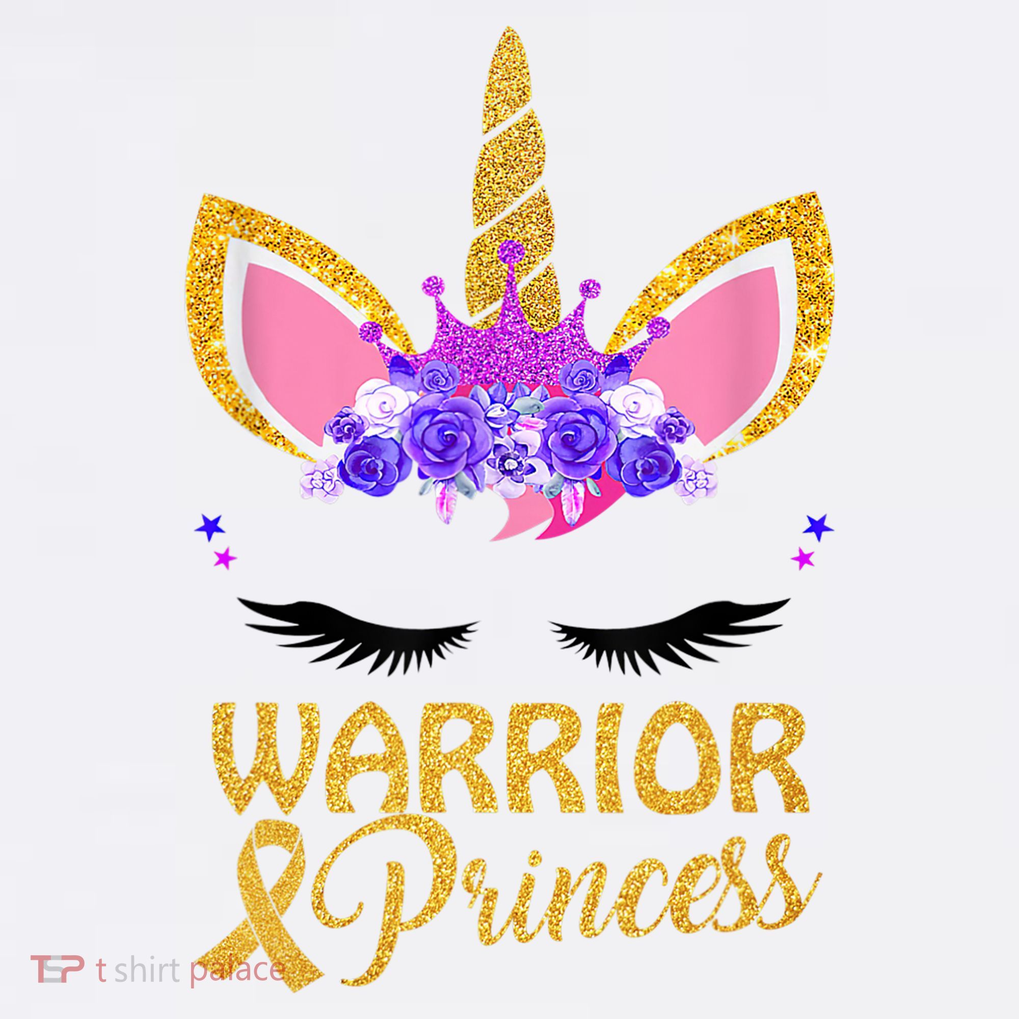 Childhood Cancer Awareness Unicorn Warrior Princess Women's Hoodie