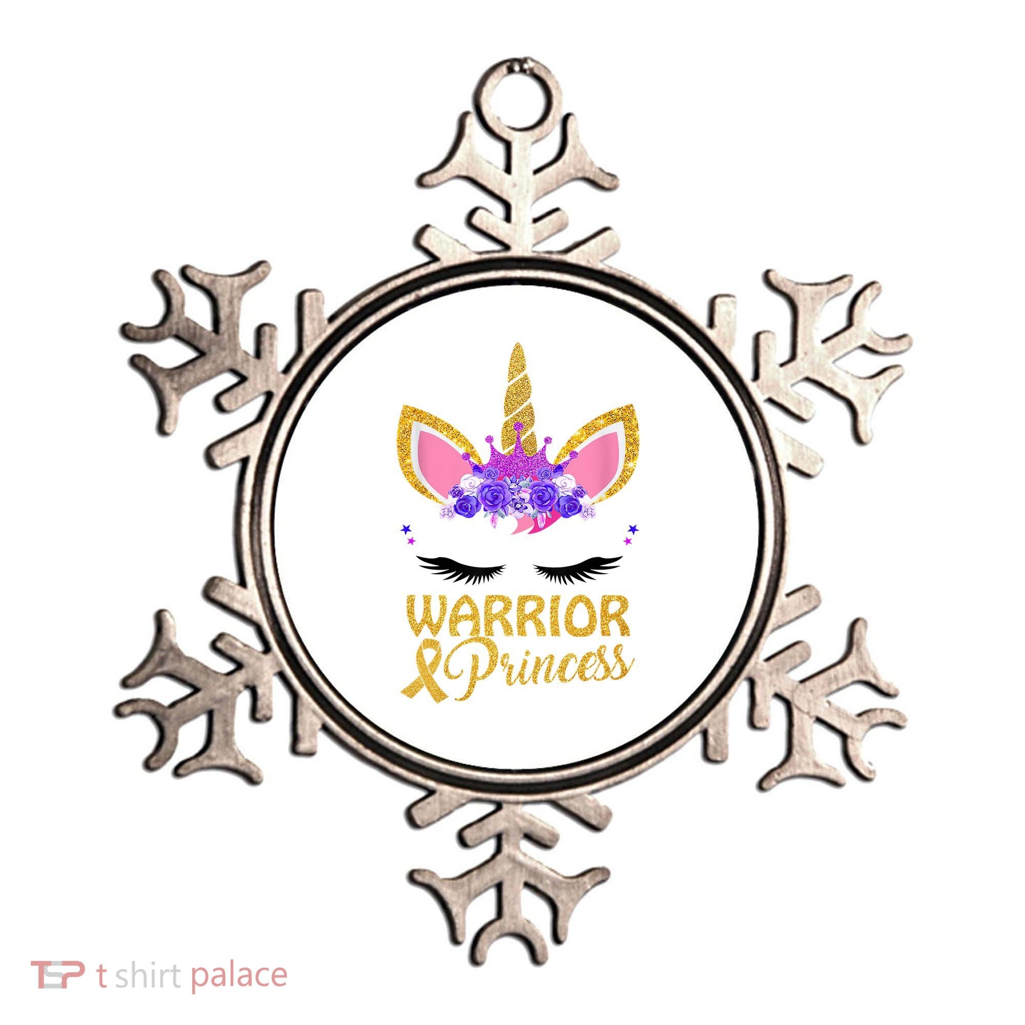 Childhood Cancer Awareness Unicorn Warrior Princess Ornament