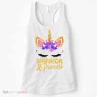Childhood Cancer Awareness Unicorn Warrior Princess Women's Tank Top thumb 0
