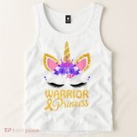 Childhood Cancer Awareness Unicorn Warrior Princess Tank Top thumb 2