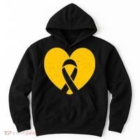 Childhood Cancer Awareness Heart Ribbon Pocket Hoodie thumb 0