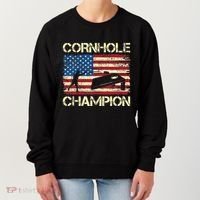 Cornhole Champion American Flag Women's Sweatshirt thumb 0