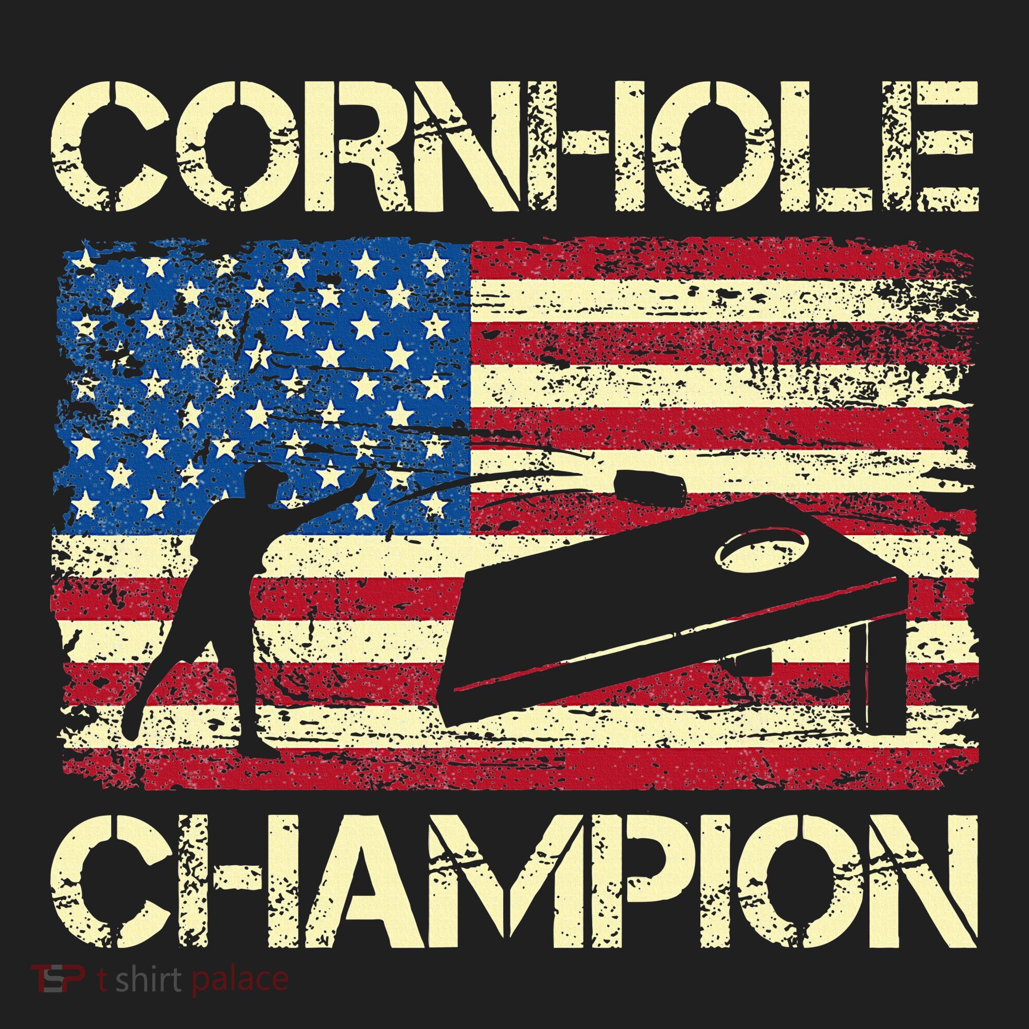 Cornhole Champion American Flag Women's Sweatshirt
