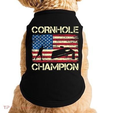 Cornhole Champion American Flag Doggie Tank