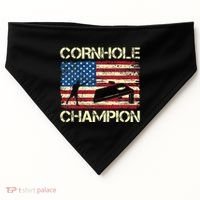 Cornhole Champion American Flag USA-Made Doggie Bandana thumb 0