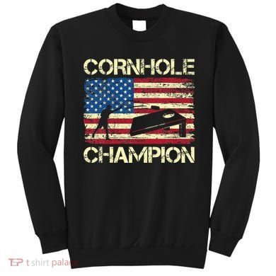 Cornhole Champion American Flag Sweatshirt