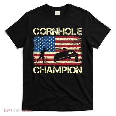Cornhole Champion American Flag T-Shirt