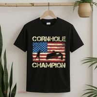 Cornhole Champion American Flag T-Shirt thumb 2