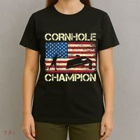 Cornhole Champion American Flag T-Shirt thumb 4