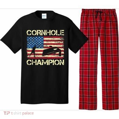 Cornhole Champion American Flag Pajama Set