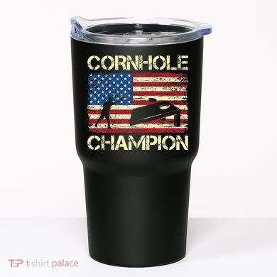 Cornhole Champion American Flag Tumbler