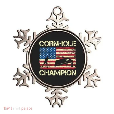 Cornhole Champion American Flag Ornament