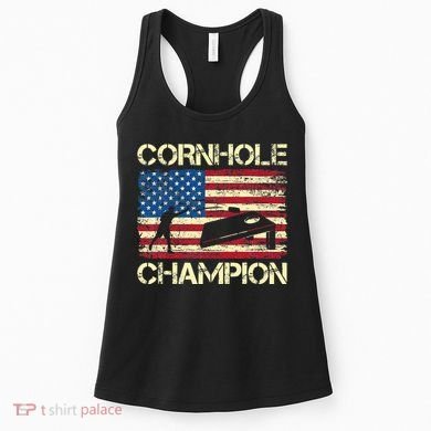 Cornhole Champion American Flag Women's Tank Top