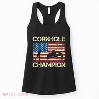 Cornhole Champion American Flag Women's Tank Top thumb 0