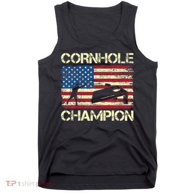 Cornhole Champion American Flag Tank Top