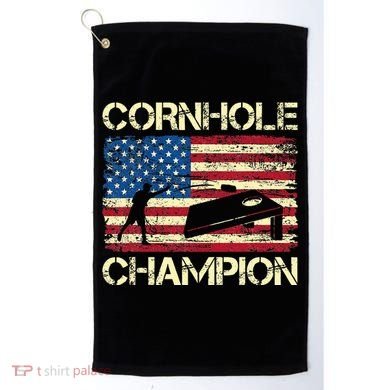Cornhole Champion American Flag Golf Towel