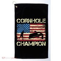 Cornhole Champion American Flag Golf Towel thumb 0